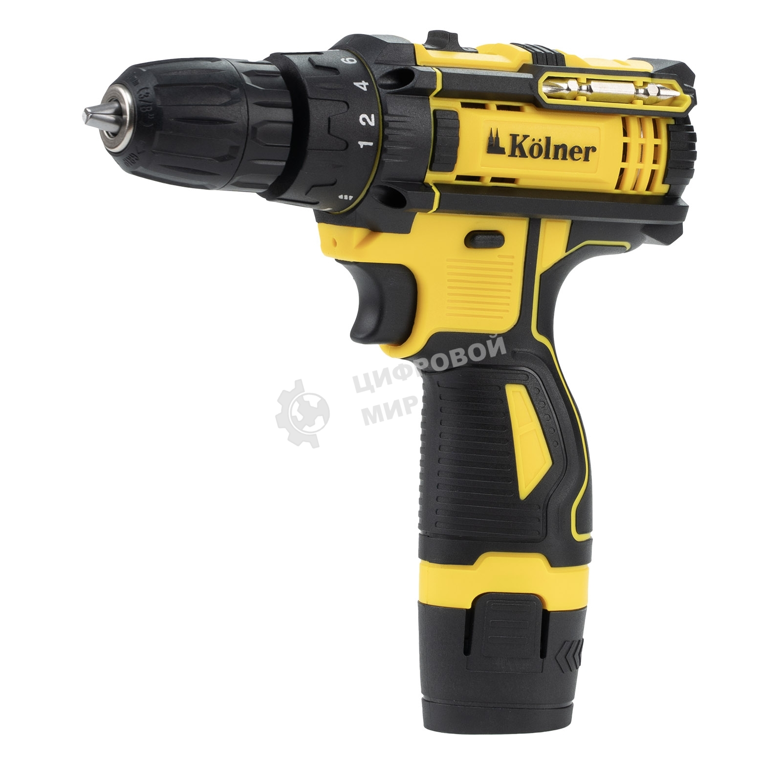 Дрель-шуруповерт Kolner KCD 12/2C, 12 В, 1,5 Ач, 29 Нм, щеточный