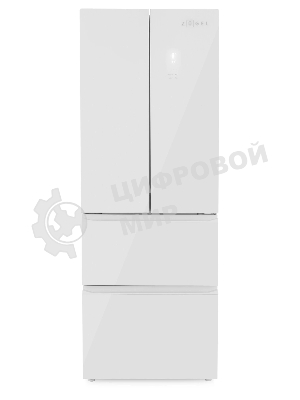 Холодильник Zugel ZRFD361W белый трехкамерный 224/113л морозилка снизу, No Frost, Side by Side