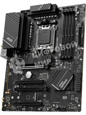 Материнская плата MSI PRO B650-P WIFI, AM5, AMD B650, 4xDDR5, 6xSATA, 2xM.2 (PCIe 4.0), 2xPCIe 4.0 x16, 2xPCIe 3.0 x16, 1xHDMI, 1xDP, 1x2.5Gb LAN, Wi-Fi, Bluetooth, 1xUSB-C 20Gbps, 3xUSB-A 10Gbps, 4xUSB-A 5Gbps, 3x3.5 мм, 7.1, чёрный, ATX
