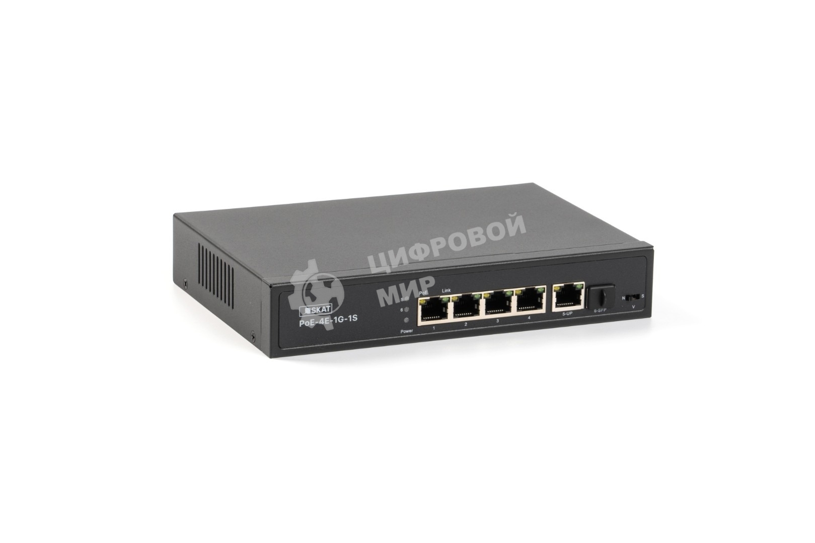 Коммутатор SKAT PoE-4E-1G-1S PoE Plus 60Вт порты: 4-Ethernet 1-Uplink 1-SFP