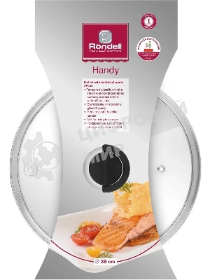 Крышка Rondell Handy RDA-1688 d=28 см крыш.прозрачный руч.черная