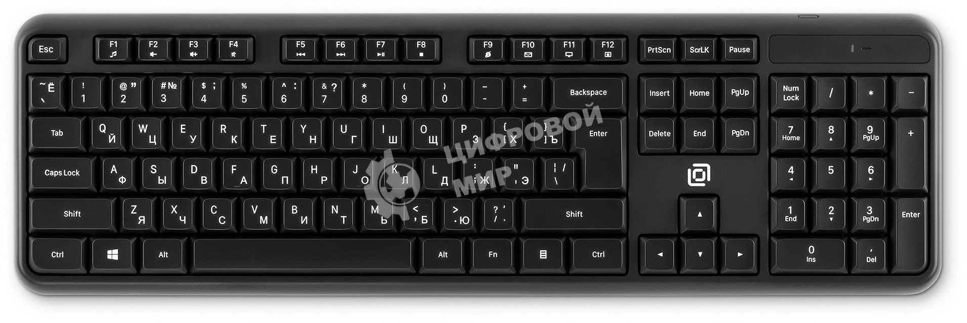 Комплект клавиатура + мышь Оклик S277W клав:черный мышь:черный USB беспроводная Multimedia (2066172)