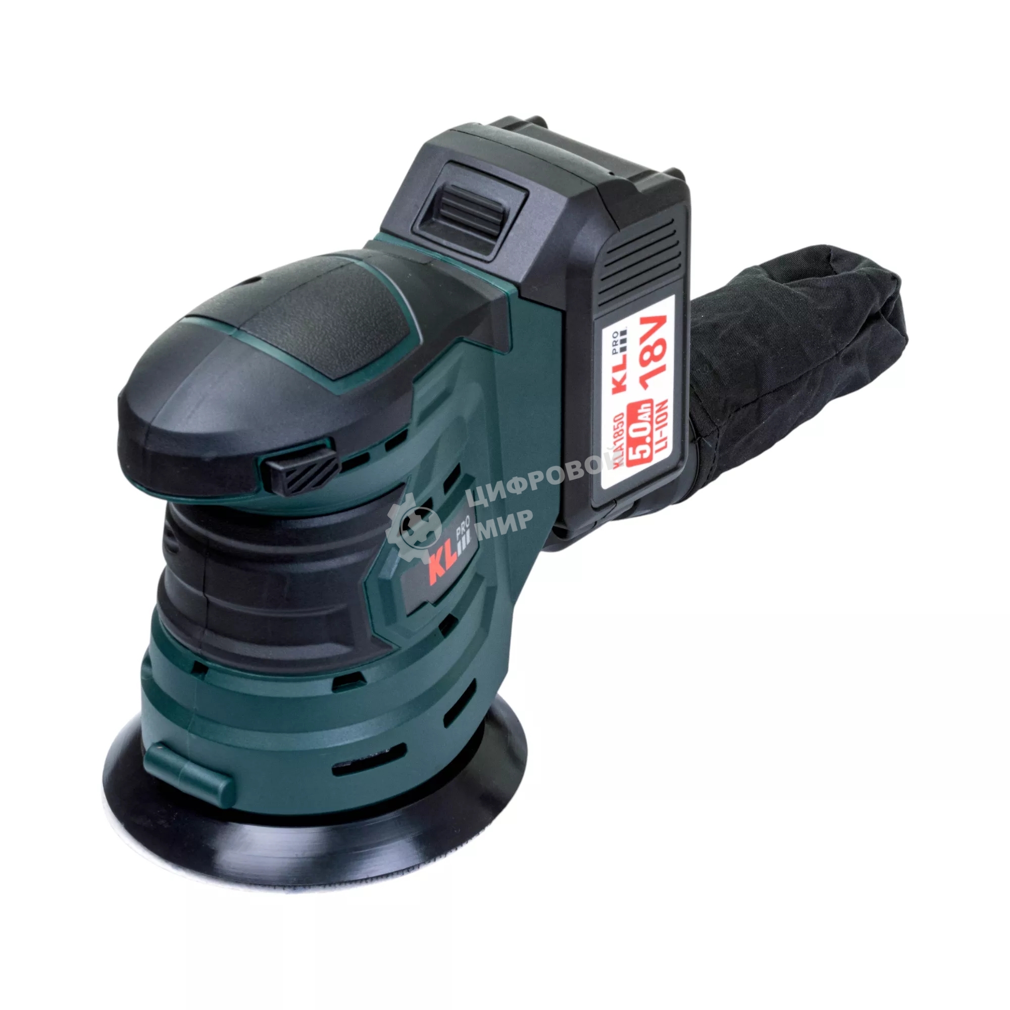 Эксцентриковая шлифовальная машина аккумуляторная KLPRO KLEZ18-50 (18В, Li-ion-2шт, 5.0А·ч, ЗУ 4,5А)