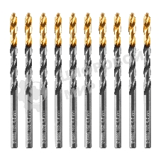 Сверло по металлу Denzel 4,8 мм, HSS-Tin, Golden Tip, 10 шт.