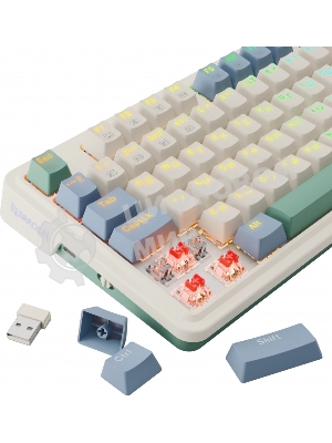 Клавиатура Redragon Ucal Pro гибридная, USB Type-A, Bluetooth, радиоканал, бежевый