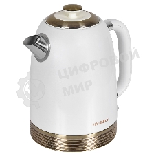 Чайник электрический Hyundai HYK-S4500 1.7 л, 2200 Вт, жемчужный/золотистый (корпус: нержавеющая сталь/пластик)