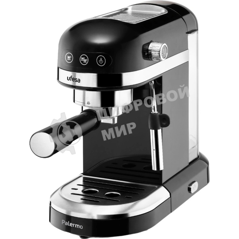 Кофеварка рожковая Ufesa PALERMO BLACK черный, исп. кофе - молотый, 1.5 л, 1350 Вт, 20 бар
