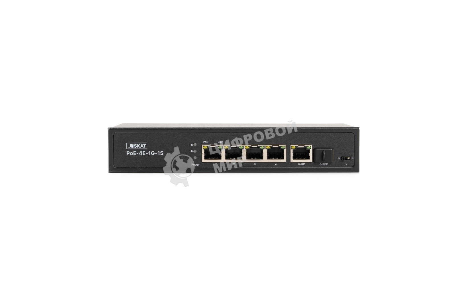 Коммутатор SKAT PoE-4E-1G-1S PoE Plus 60Вт порты: 4-Ethernet 1-Uplink 1-SFP