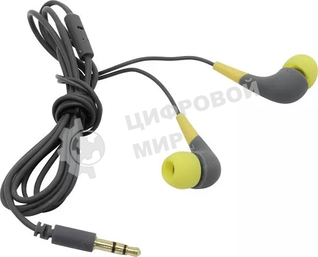 Внутриканальные наушники Smartbuy Curve, soft-touch, сменные насадки, желт/серые (SBE-930)