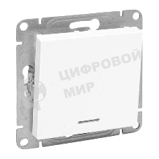 Механизм выключателя EKF UP1-SWW-14 одноклавишный, с подсветкой, белый Эпика