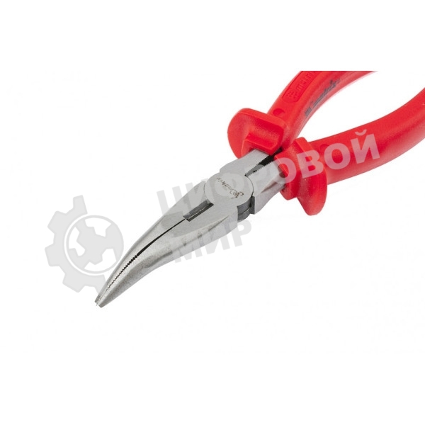 Длинногубцы Matrix Econom 17494, 160 мм, изогнутые шлифованные, пластмассовые рукоятки