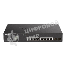 Коммутатор D-Link DGS-1100-10MPV2/A3A, 8×1 Гбит/с + 2×1 Гбит/с SFP, настраиваемый