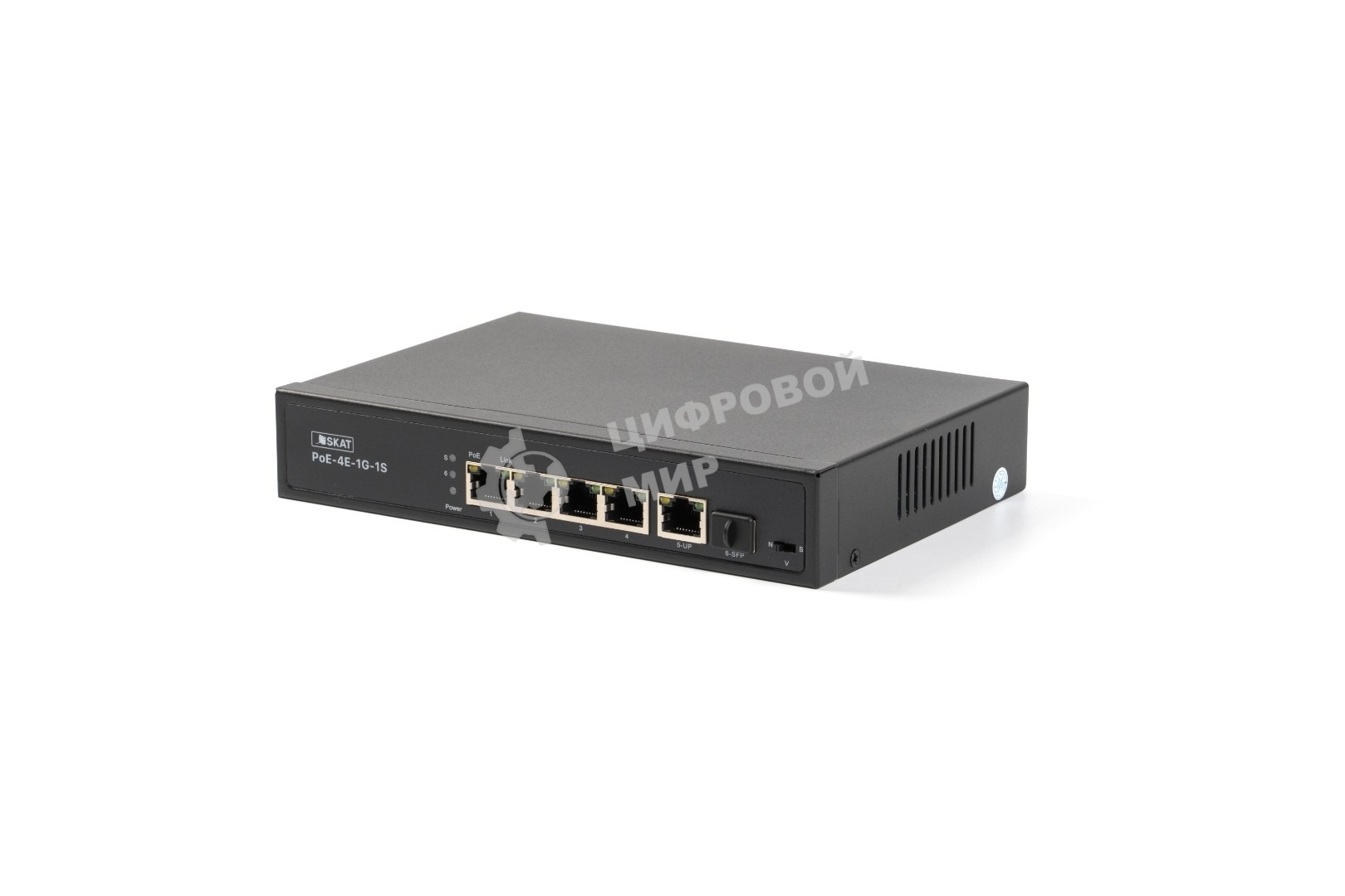 Коммутатор SKAT PoE-4E-1G-1S PoE Plus 60Вт порты: 4-Ethernet 1-Uplink 1-SFP