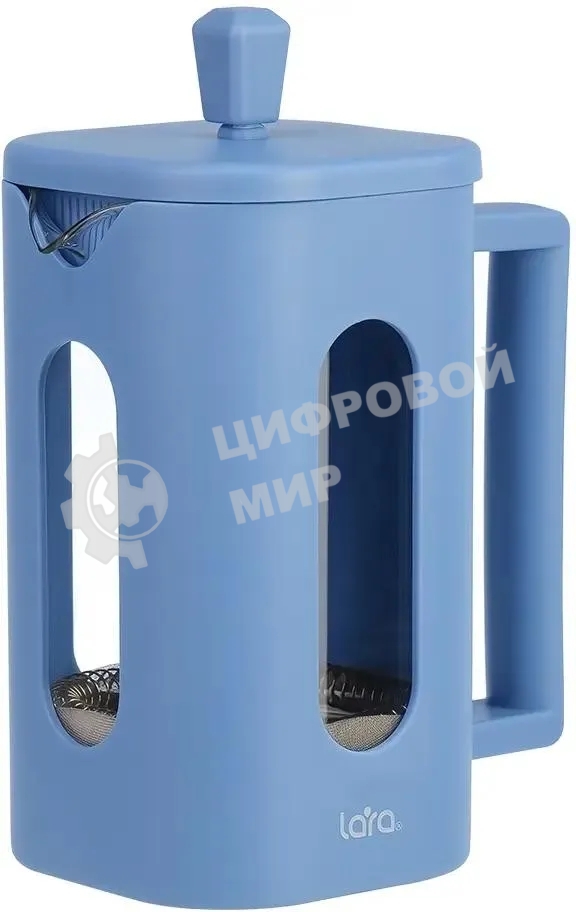 Френч-пресс LARA LR06-57-600 0,6 л, жаропрочное боросиликатное стекло