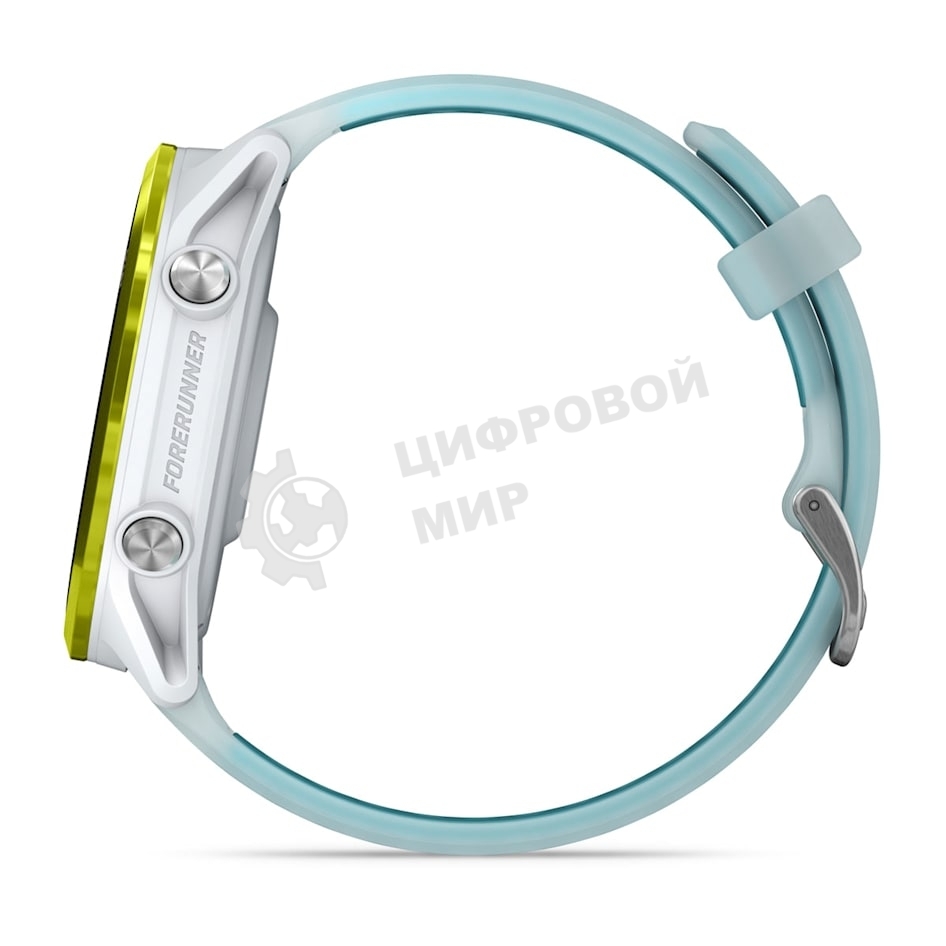 Умные часы Garmin Forerunner 570 белый, желный безель, бирюзовый ремешок 47мм