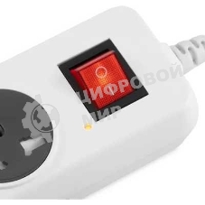 Сетевой фильтр Buro 500UNH-3-WG 3м, 5 розеток, белый/серый, коробка