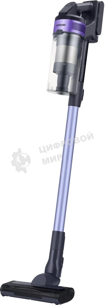 Пылесос вертикальный Samsung VS15A6031R4/EV фиолетовый/черный, питание от аккумулятора, 150 Вт, уборка сухая, пылесборник 0.8 л, работа от АКБ max 40 мин.