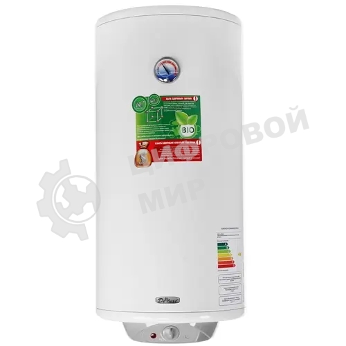 Водонагреватель De Luxe 3W60V1 Объем 60л,мощность 1,5квт,нагрев 2.30ч, вес 20кг, высота 851,диаметр 360мм.