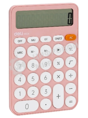 Калькулятор настольный Deli EM124PINK розовый 12-разр.