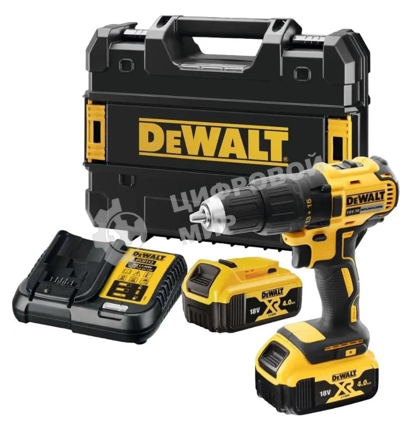 Дрель-шуруповерт DeWalt DCD777M2T, 18 В, 4 Ач, 65 Нм, щеточный