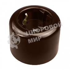 Розетка Bironi R1-101-02 с заземляющим контактом R, Ришелье керамика, коричневый