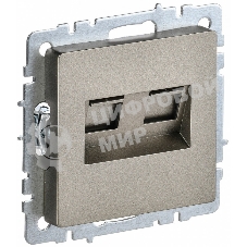 Розетка компьютерная двойная IEK BRITE РК10-2-БрШ (BR-K20-1-K37) СП RJ45 кат.5E шампань