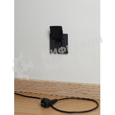 Розетка 1-местная IEK BRITE РСбш10-3-44-БрГ с заземлением, с защитными шторками и крышкой, 16А, IP44, графит