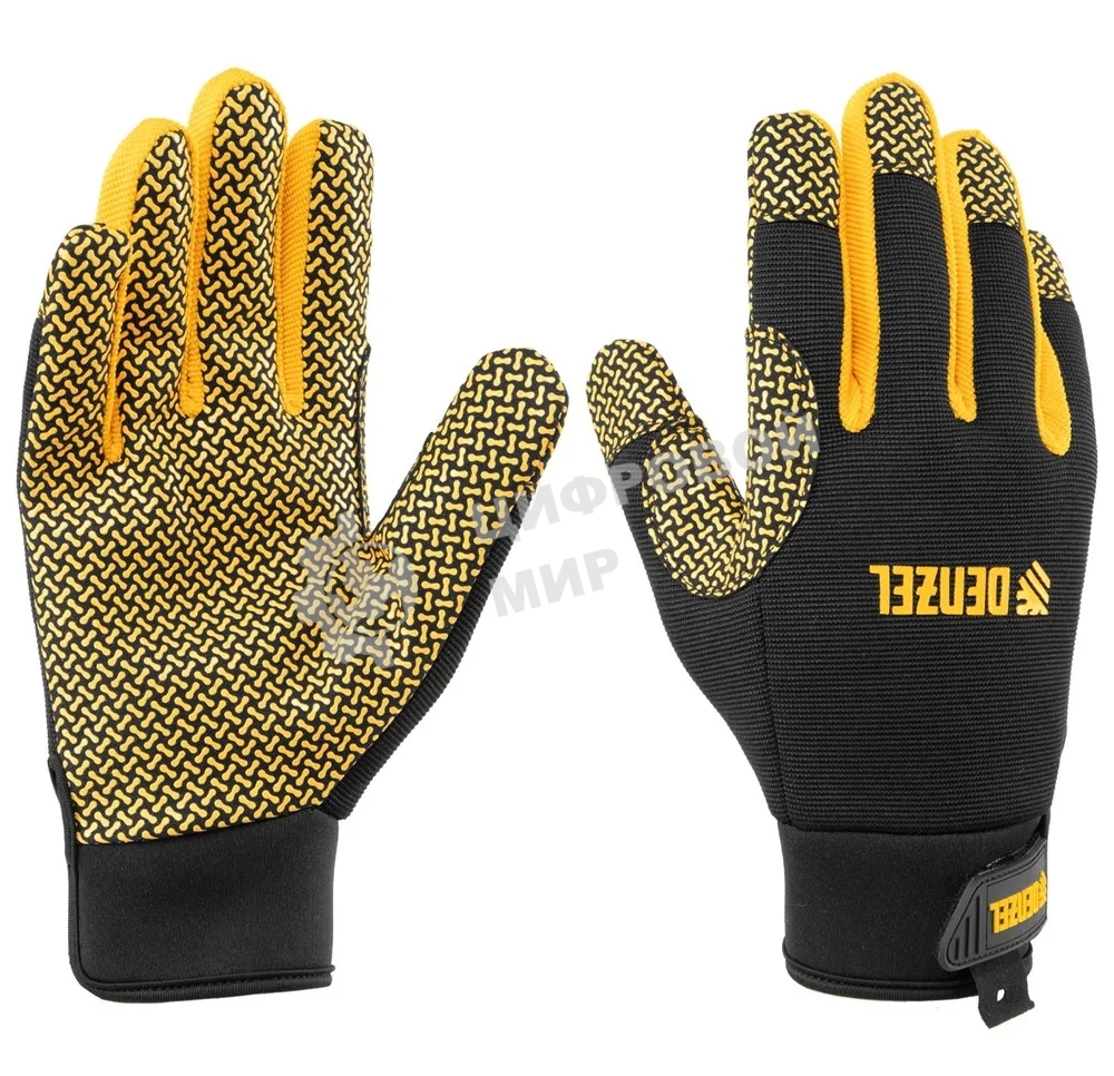 Перчатки универсальные Denzel 68000 силиконовое нанесение, размер 10