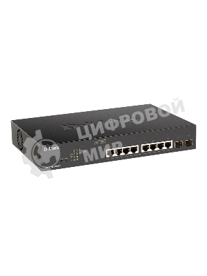 Коммутатор D-Link DGS-1100-10MPV2/A3A, 8×1 Гбит/с + 2×1 Гбит/с SFP, настраиваемый