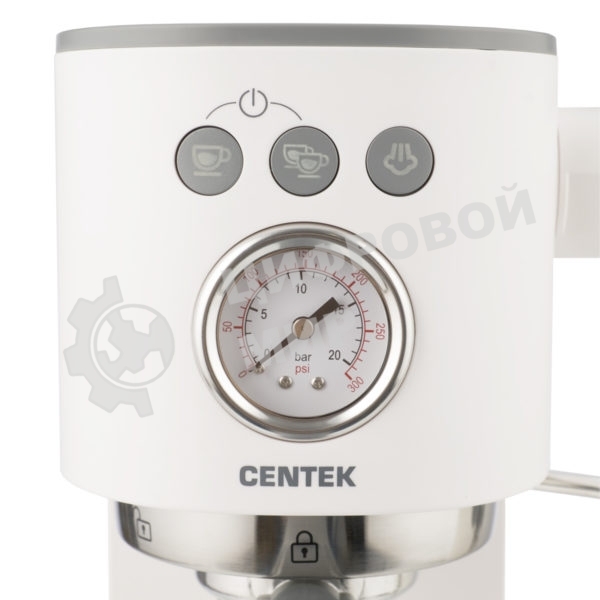 Кофеварка рожковая Centek CT-1168 белый, исп. кофе - молотый, 1.2 л, 1350 Вт, 20 бар