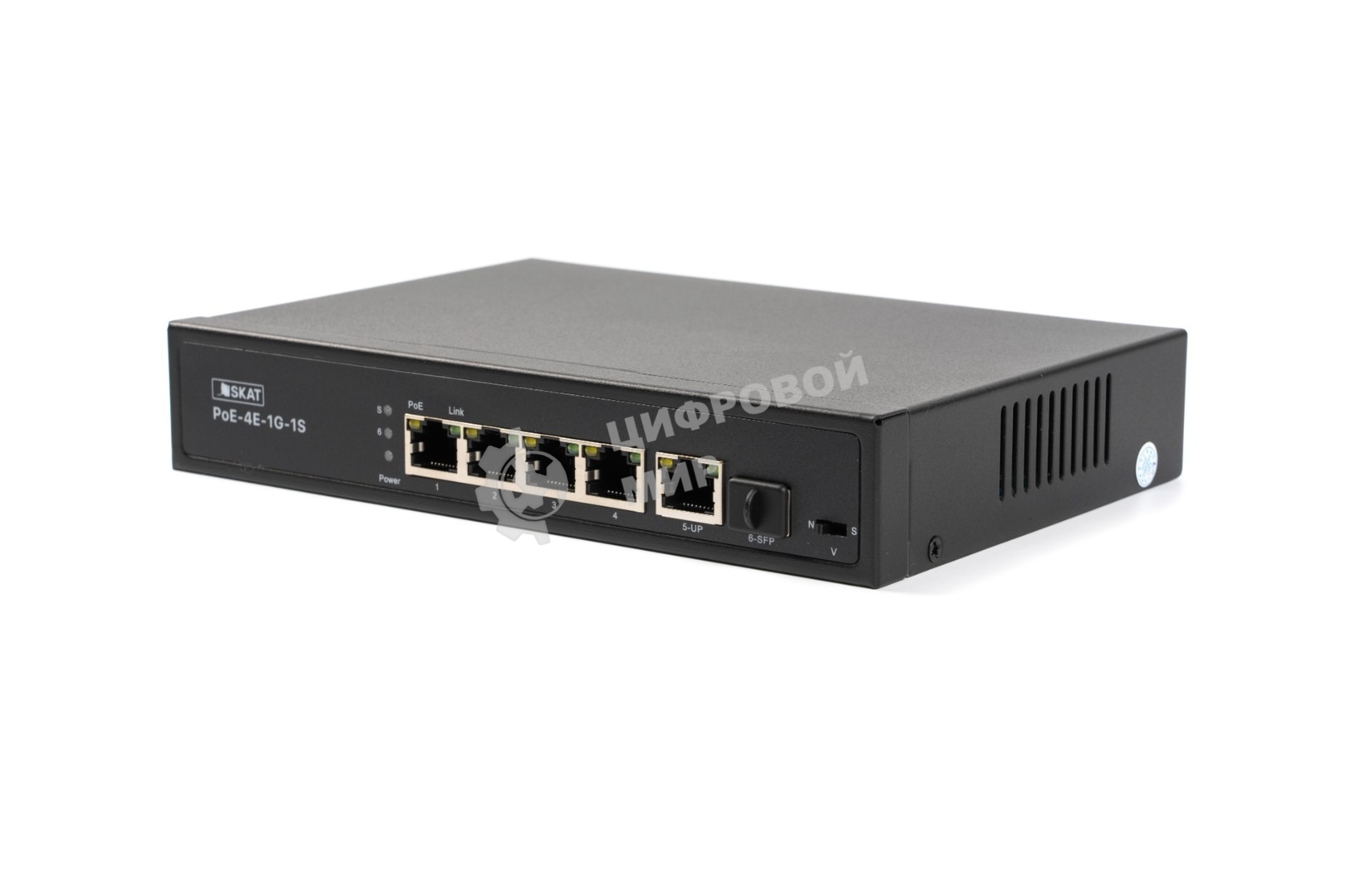 Коммутатор SKAT PoE-4E-1G-1S PoE Plus 60Вт порты: 4-Ethernet 1-Uplink 1-SFP