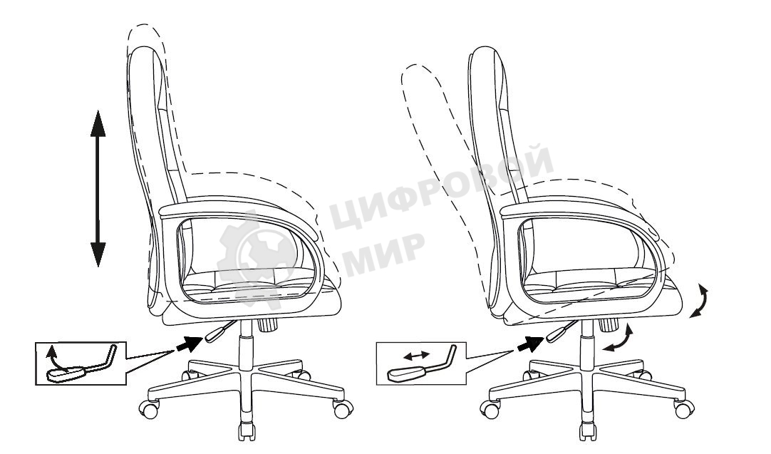 Кресло руководителя Бюрократ CH 002 Fabric 3C11 черный, крестов. пластик