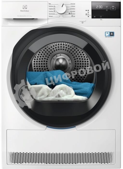 Сушильная машина Electrolux EW7D285UE белый, 8 кг, сушка - конденсационная (тепловой насос), программ - 12, 59.6 x 85 x 63.6 см (пан.англ.)