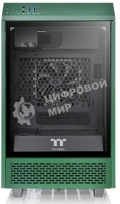 Компьютерный корпус Thermaltake The Tower 100 Racing Green без БП miniITX 1x120мм 3x140мм 2xUSB 3.0 audio bott PSU
