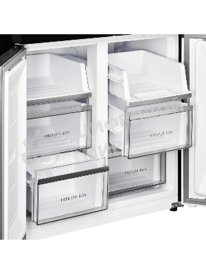 Холодильник Kuppersberg NFFD 186 BG черное стекло трехкамерный 303/172л морозилка сбоку, No Frost, Side by Side