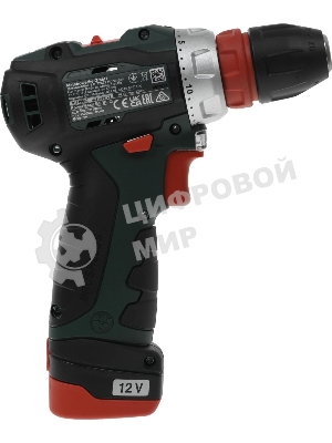 Дрель-шуруповерт Metabo Power Maxx BS BL, 12 В, 2 Ач, 34Нм, щеточный
