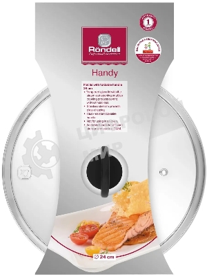Крышка Rondell Handy RDA-1686 d=24 см крыш.прозрачный руч.черная