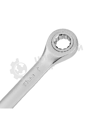 Ключ комбинированный трещоточный Denzel 10 мм, CrV, матовый хром