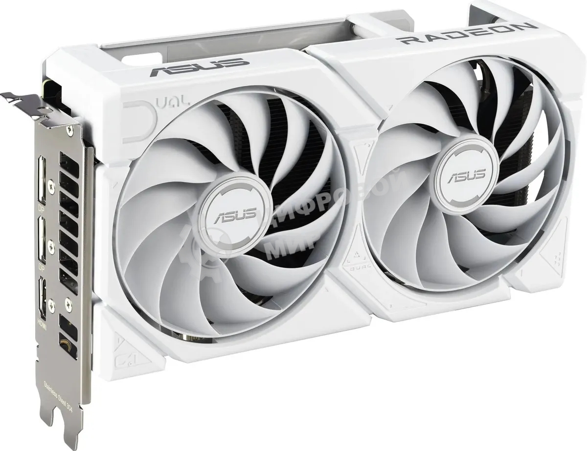 Видеокарта Asus DUAL-RX9060XT-16G-WHITE белый