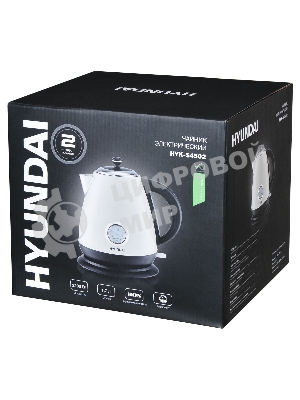 Чайник электрический Hyundai HYK-S4502 1.7 л, 2200 Вт, жемчужный/черный (корпус: нержавеющая сталь/пластик)