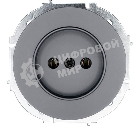 Розетка 1-м СП OSEN без заземл. ПБТ механизм серый матовый LEZARD 743-7488-121B