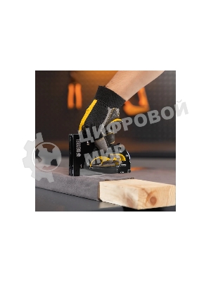 Степлер мебельный Denzel, стальной корпус, быстрая загрузка, регул. силы удара, тип 53, 4-14 мм