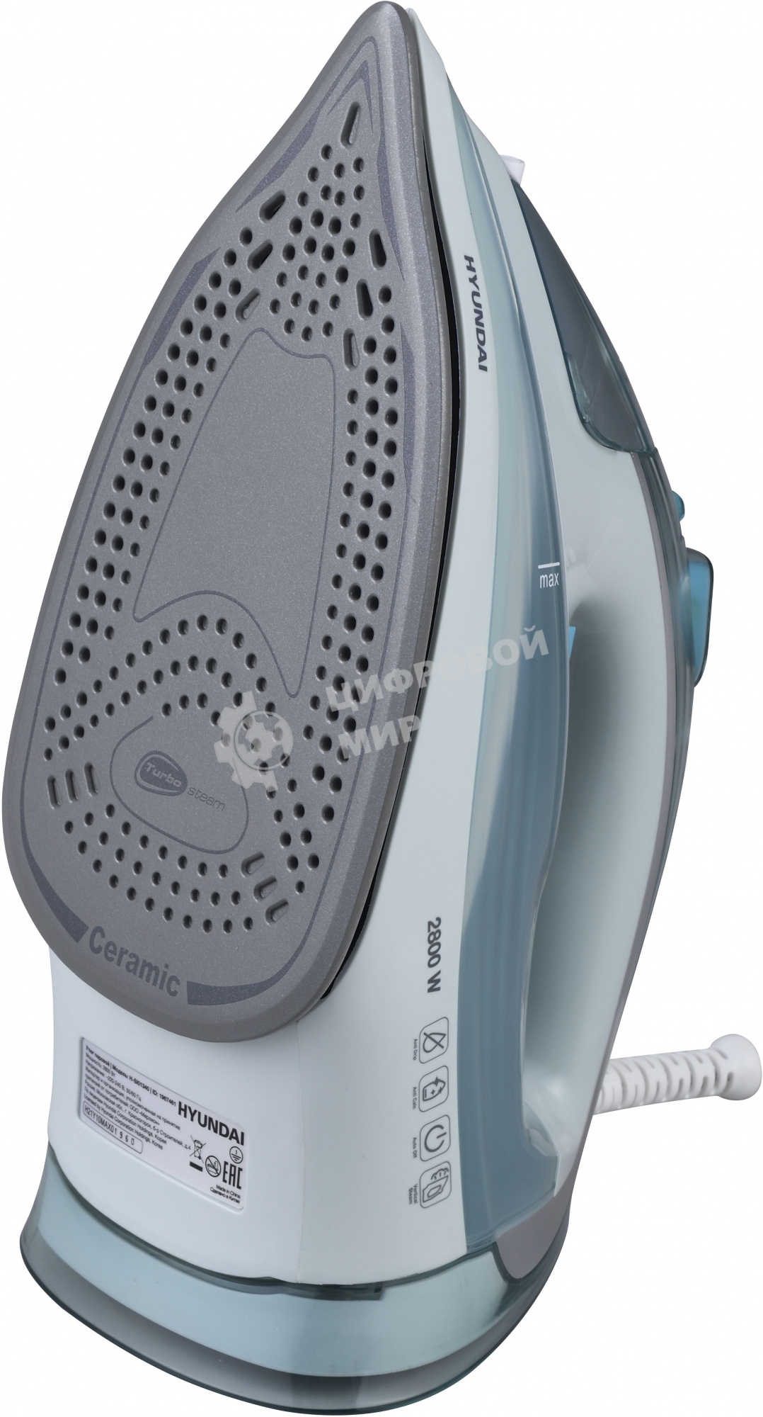 Утюг Hyundai H-SI01340 2800 Вт голубой/белый