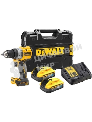 Дрель-шуруповерт DeWalt DCD800H2T-QW, Аккумуляторная, 18В, 2 АКБ, Ударная, Кейс