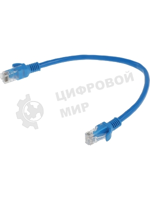 Патч-корд Premier PP6U-0.25M/B 10000Гбит/с UTP 4 пары cat.6 CCA molded 0.25м синий RJ-45 (m)-RJ-45 (m)