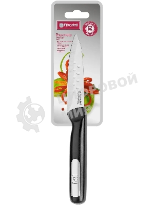 Нож кухонный Rondell Bayoneta RD-1573 стальной универсальный для овощей лезв. 90 мм прямая заточка черный блистер