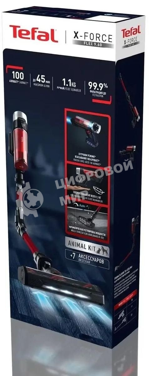 Пылесос вертикальный Tefal X-Force Flex TY2079WO 250Вт черный/красный