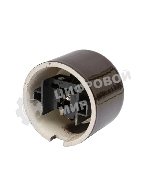 Розетка Bironi R1-101-02 с заземляющим контактом R, Ришелье керамика, коричневый