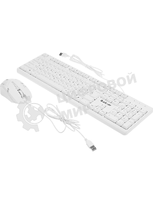 Комплект клавиатура+мышь Defender Motion C-977 проводной, USB, 1600 DPI, белый