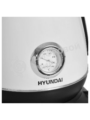 Чайник электрический Hyundai HYK-S4502 1.7 л, 2200 Вт, жемчужный/черный (корпус: нержавеющая сталь/пластик)